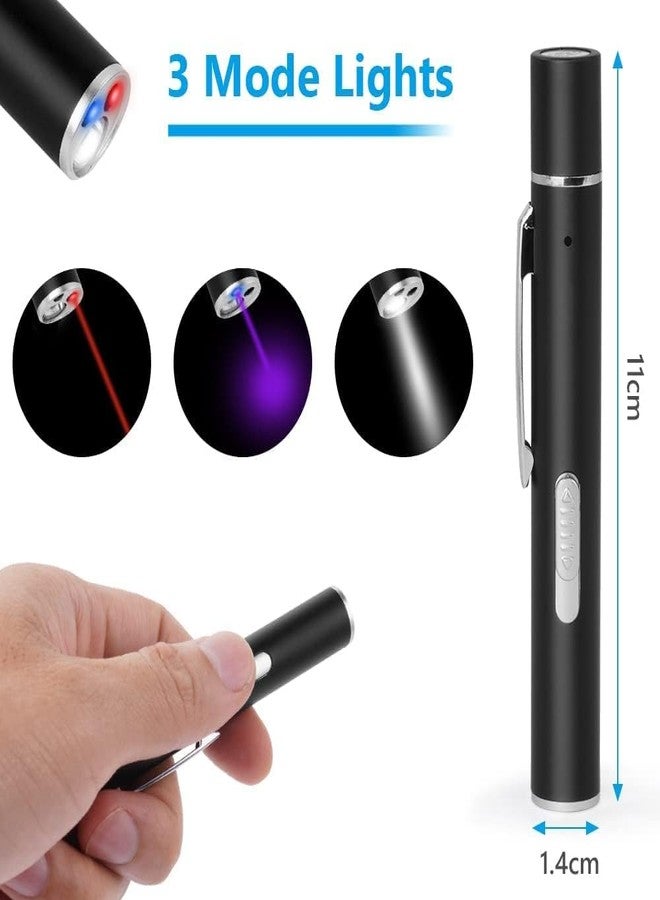 Mumoo Bear Cat Dog Red Pointer Light Toy, 3-in-1 Cat Toys Cat Dog Interactive Toy, USB Rechargeable LED Cat Pen Light, Pet Scratching Practice Chase Training Tool Funny Flashlight（Black） - Image 2